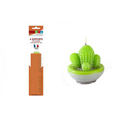 Graines Creatives Moule à bougie Cactus en latex + supports de calage