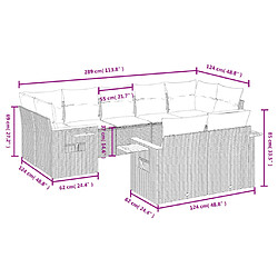 Avis Maison Chic Ensemble Tables et chaises d'extérieur 9 pcs avec coussins,Salon de jardin noir résine tressée -GKD730611