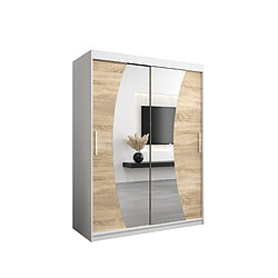 Abiks Meble Armoire Wave à portes coulissantes 200/150/62 2 portes (blanc/sonoma)