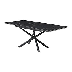 Acheter Vente-Unique Table à manger extensible 6 à 8 personnes en MDF, céramique et métal - Effet marbre noir - SINAM