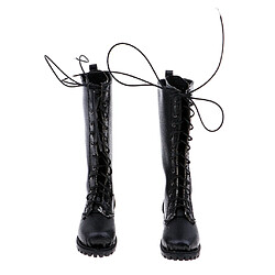 Bottes En Cuir PU à L'échelle 1: 6 Chaussures Pour Hommes Pour Figurine D'action Soldat 12 Pouces Noir