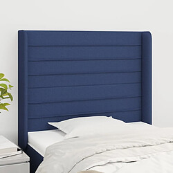 Maison Chic Tête de lit scandinave avec oreilles,meuble de chambre Bleu 103x16x118/128 cm Tissu -MN92872