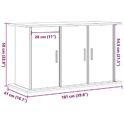 vidaXL Support d'aquarium chêne artisanal 101x41x58 cm bois ingénierie pas cher