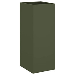 Maison Chic Jardinière,Bac à fleurs - pot de fleur vert olive 32x27,5x75 cm acier laminé à froid -GKD35290