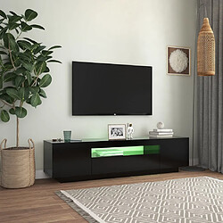 Avis Maison Chic Meubles TV avec lumières LED - Banc TV pour salon noir 160x35x40 cm -MN48615