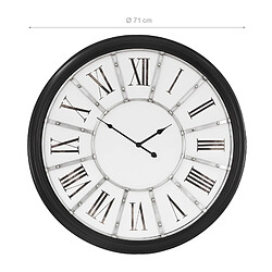 Acheter WOMO-DESIGN | Grande Horloge Murale XXL Göteborg Ronde Ø71 cm Blanc-Noir, en Bois-Métal, Style Vintage, Décoration Rétro, Chiffres Romains, Mouvement Silencieux, pour Salon Cuisine Salle à Manger