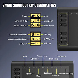 Yonis Tablette Graphique 10x6 Pouces USB 8192 Niveaux Dessin Numérique 5V pas cher