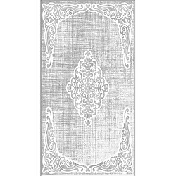 HOMEMANIA Tapis Imprimé Drawn 1 - Aubusson - Décoration de Maison - Antidérapants - du salon, du séjour, de la chambre - Gris, blanc en Polyester, Coton, 60 x 100 cm