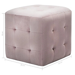 Acheter vidaXL Tables de chevet 2 pcs Rose 30x30x30 cm Tissu velours