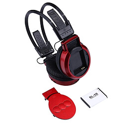 Wewoo Casque Sport rouge pour Smartphones & iPad & Ordinateur Portable & & MP3 ou Autres Dispositifs Audio Afficher les informations de la piste et SD / TF Card, Pliant Stéréo HiFi Sans Fil avec Écran LCD pas cher