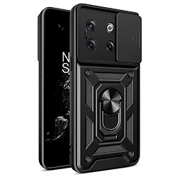 Coque en TPU anti-chute avec béquille en anneau et glissière pour appareil photo pour votre OnePlus 10T 5G/Ace Pro 5G - noir