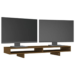 Avis vidaXL Support de moniteur Marron miel 100x27x14 cm Bois de pin solide