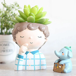 Avis résine garçon mignon planteur succulente pot de bonsaï pot de fleurs décor à la maison g