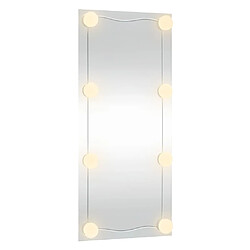 Maison Chic Miroir mural avec lumières LED | Miroir Décoration pour Maison Salle de Bain 30x80 cm verre rectangulaire -GKD92378 pas cher