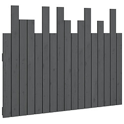 vidaXL Tête de lit murale Gris 108x3x80 cm Bois massif de pin