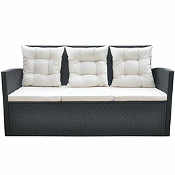 Acheter Maison Chic Mobilier à dîner 6 pcs de jardin avec coussins - Ensemble table et chaises d'extérieur - Salon/Mobilier de jardin classique Résine tressée Noir -MN67013