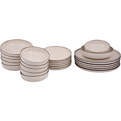 Hanah Home Service de table en porcelaine Point 24 pièces cannelle.