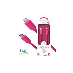 Avis Jaym Câble USB-C vers Lightning 3A - 1,5 mètres - Collection POP - Rose