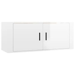 Avis vidaXL Ensemble de meubles TV 2 pcs blanc brillant bois d'ingénierie