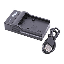 vhbw chargeur Micro USB avec câble pour appareil photo Sony batterie HDR-CX450, HDR-CX625, HDR-PJ620.