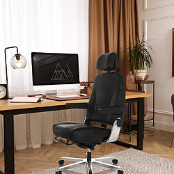 Chaise de bureau / fauteuil de direction 24 HOURS F cuir noir hjh OFFICE pas cher