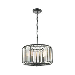 Luminaire Center Suspension Naeva Cristal, noir mat