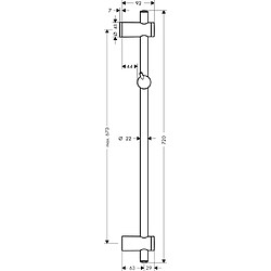 Hansgrohe Barre Unica Reno 0,72m chromé pas cher