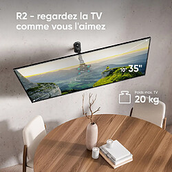 ONKRON Support Mural TV pour 10 - 35 Pouces TV, Bras TV Mural Articulé Poids jusqu'à 20 kg - Fixation Murale TV VESA 75x75 - 100x100/Support Television Mural Pivotant Inclinable Orientable R2-B Noir