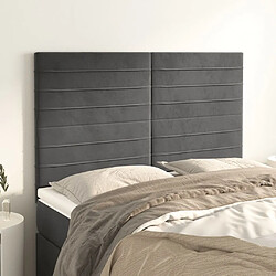 Maison Chic Lot de 4 Têtes de lit design pour chambre - Décoration de lit Gris foncé 72x5x78/88 cm Velours -MN23814