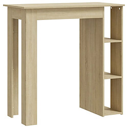 vidaXL Table de bar avec étagère Chêne sonoma Bois d'ingénierie