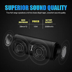 Universal Haut-parleur Bluetooth 5.0 sans fil 20w 2500mAh Subwoofer portable imperméable 3D haut-parleur (noir) pas cher