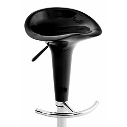 Decoshop26 Tabouret de bar x1 avec repose-pieds assise pivotante en plastique noir et métal chromé 10_0005367