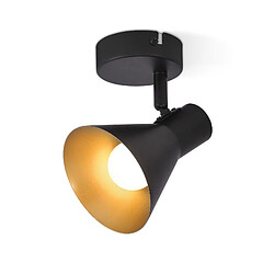 NETTLIFE Spots E14 Noir rétro Pivotant 330°en métal Spot Murale Lampe de Couloir pour Chambre Salon Escalier