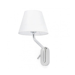 faro Applique avec liseuse Eterna Corps Acier,Tissu 47 Cm