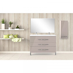 Dansmamaison Meuble double vasque 3 tiroirs 120 cm Taupe - LANA