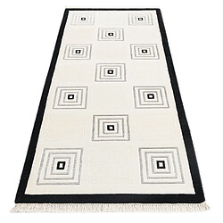 Avis Vidal Tapis de couloir en laine 203x79 beige Darya