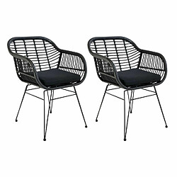 House Nordic 4 Fauteuils de jardin noirs TRIESTE