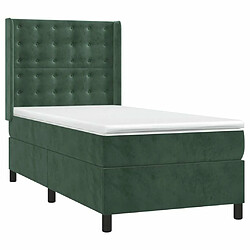 Avis Maison Chic Lit adulte- Lit + matelas,Sommier à lattes de lit avec matelas Vert foncé 100x200 cm -GKD98489