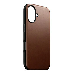 Nomad Coque pour iPhone 16 Compatible MagSafe Antichocs en Cuir Marron