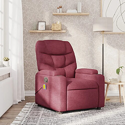 vidaXL Fauteuil de massage inclinable Rouge bordeaux Tissu