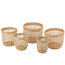 Dansmamaison Set De 5 Panier Oasis Zostere Naturel Clair