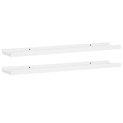 vidaXL Étagères à rebord pour cadre photo 2 pcs Blanc 80x9x3 cm MDF