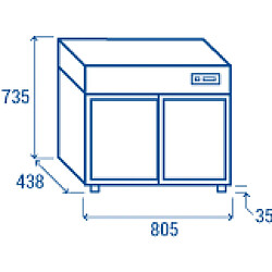 COOLHEAD Vitrine Réfrigérée à Poser 101 L - Portes Coulissantes Arrière - Cool Head