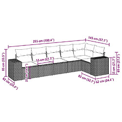 Avis vidaXL Salon de jardin 6 pcs avec coussins gris clair résine tressée