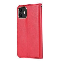 Avis Wewoo Coque Étui en cuir à rabat pour peau iPhone 11 cadre photo et support logements cartes et portefeuille rouge