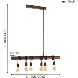 Avis EGLO Suspension Townshend 49859 - Brun