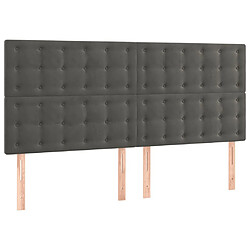 Avis vidaXL Tête de lit à LED Gris foncé 160x5x118/128 cm Velours