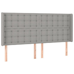 Maison Chic Tête de lit scandinave avec oreilles,meuble de chambre Gris clair 203x16x118/128 cm Tissu -MN66275