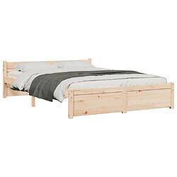 Avis vidaXL Cadre de lit sans matelas bois massif 140x200 cm