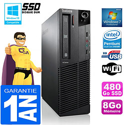 PC Lenovo M92p SFF Intel G630 Ram 8Go Disque 480 Go SSD Graveur DVD Wifi W7 - Occasion